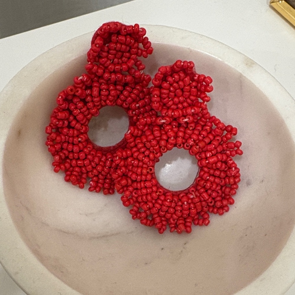 Red Beaded Earrings